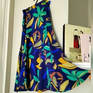 70's Vibrant Pop Art Swishy Hem "Made in Canada" Midi Length Skirt